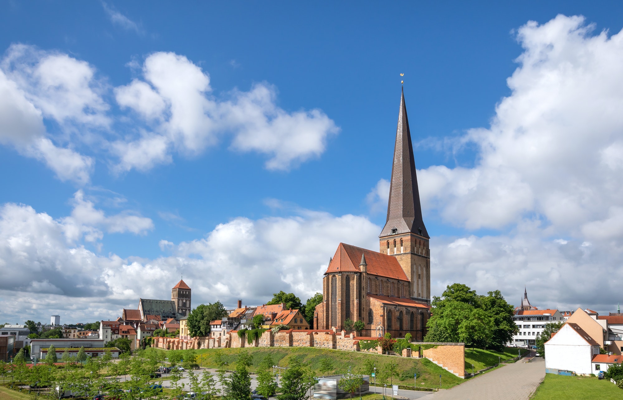 View of St. Peter's Church in Rostock, Germany